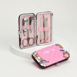 Набор маникюрный NICE DAY, 6 предметов, в футляре, цвет розовый