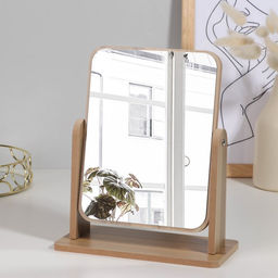 Зеркало настольное BAMBOO, зеркальная поверхность 15,7 х 20,5 см, цвет бежевый - Queen fair фото 3