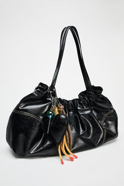 GATHERED TOTE BAG WITH CHARMS - Zara фото 3