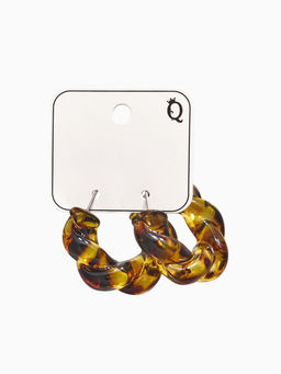 Серьги акрил «Леопард» крученые, цветной в серебре