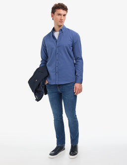 _ndigo Regular Fit Uzun Kollu G_mlek