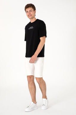 Erkek Comfort Fit Bisiklet Yaka Siyah Ti__rt
