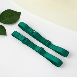 Цена за 3 шт. Бретели текстильные, 1,5 см, 37 см, пара, цвет изумрудный