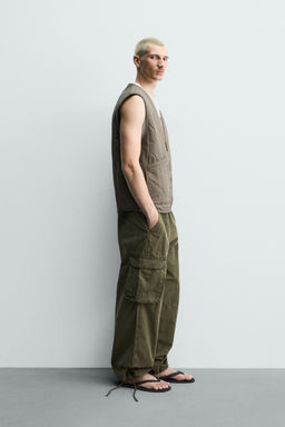 CHALECO LAVADO PESPUNTES / Khaki - Zara фото 4