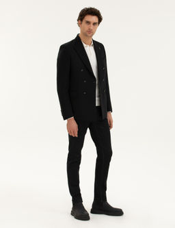 Черная приталенная куртка из смесовой шерсти - Cacharel фото 4