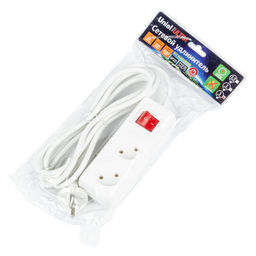 S-CU2-3B WHITE Удлинитель серии Ultra, шнур 3м., 2 гнезда, 10A, б/з. Белый. TM Uniel
