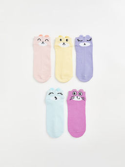 Desenli K?z ?ocuk Patik ?orap 5li