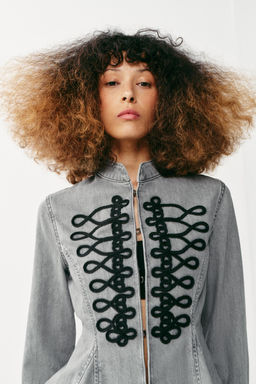 CHAQUETA Z1975 PEPLUM ALAMARES / Gris vigor? - Zara фото 6