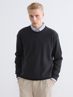 Bisiklet Yaka Erkek Sweatshirt