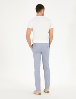 A__k Mavi Keten Kar___ml_ Jogger Kuma_ Pantolon - Pierre cardin фото 4