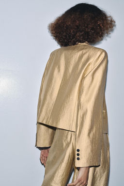 ZW COLLECTION METALLIC CROPPED BLAZER