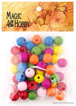 Бусины деревянные детские MAGIC HOBBY арт.MG-B 119 цв.ассорти уп.40г (1803 шт.) &Oslash;8 мм, in &Oslash;1,5мм