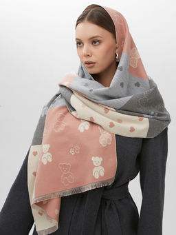 в составе ШЕРСТЬ и КАШЕМИР Большой, мягкий, теплый двусторонний палантин