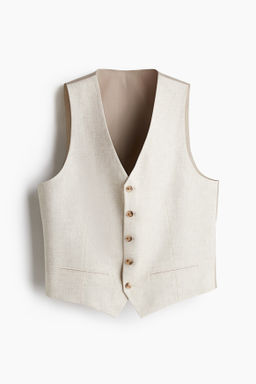 Chaleco de traje en lino Slim Fit - H&m фото 3