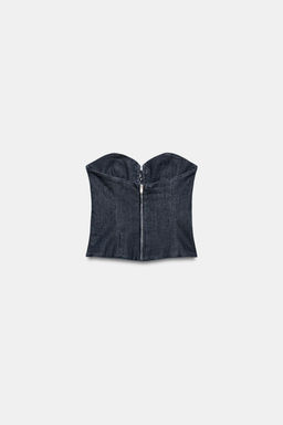 TOP CORSETERO DENIM TRF / ?ndigo oscuro - Zara фото 7