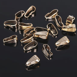 Цена за 2 шт. Держатель для кулонов (набор 20 шт.) 8×4 мм, цвет золото