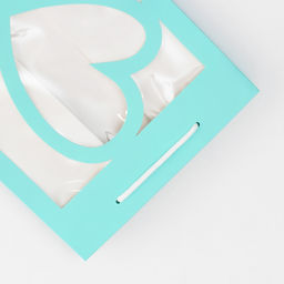 Цена за 12 шт. Пакет подарочный с фигурным окном, 20?16?30 см, голубой - UPAK LAND фото 2