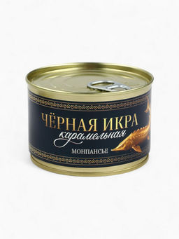 Подарочный новогодний набор в железной банке Черная икра : чай 50 г, монпансье 100 г, варенье 30 г, открытка