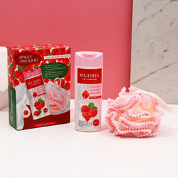 Подарочный набор косметики Ярких эмоций, гель для душа 250 мл и мочалка для тела, Чистое счастье