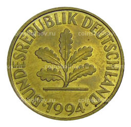 Монета 10 пфеннигов 1994 года F Германия