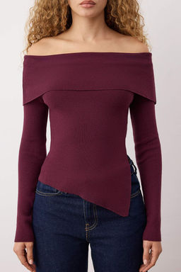 Ekru Premium Iplik/Ozel Iplik Carmen Yaka Triko Kazak TWOAW26KZ00064 - Trendyolmilla фото 9