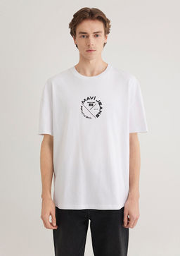 Mavi Jeans S?rt Bask?l? Beyaz Tisort  фото 4
