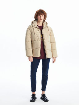 Kap??onlu D?z Oversize Kad?n ?i?me Mont - Waikiki фото 2