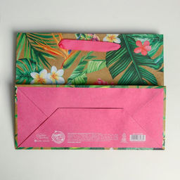 Пакет крафтовый горизонтальный Tropical gift, 23 х 18 х 10 см - Дарите счастье фото 4