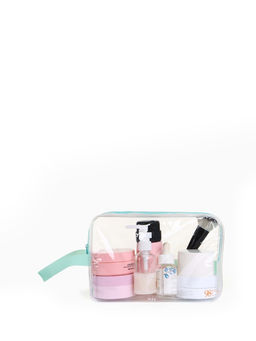 Косметичка на молнии, с ручкой, цвет зелёный