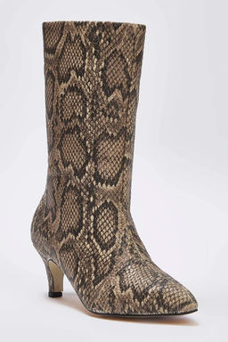 Trendyolmilla Shoes Cok Renkli Y?lan Desenli Kahverengi Kad?n Ince Topuklu Cizme TAKAW25CZ00003  фото 3