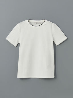 Bisiklet Yaka Dokulu Erkek ?ocuk Ti??rt