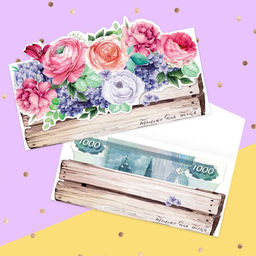 Цена за 5 шт. Конверт для денег фигурный Только для тебя, 17.5 х 8 см