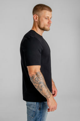 Арт. 61112/8 Футболка  мужская однотонная 48-58 (6 шт) Цвет:черный