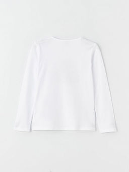 Bisiklet Yaka Bask?l? Uzun Kollu K?z ?ocuk Ti??rt - Waikiki фото 2