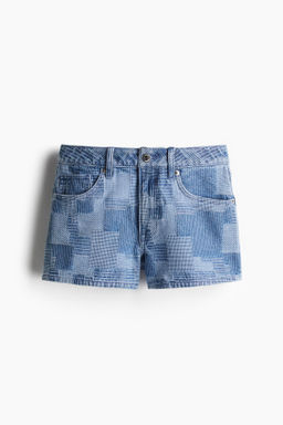 Vaquero corto efecto patchwork