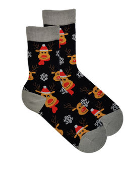 Носки НГ р. 35-40 Crazy New Year Олень в Шарфике - Krumpy фото 3