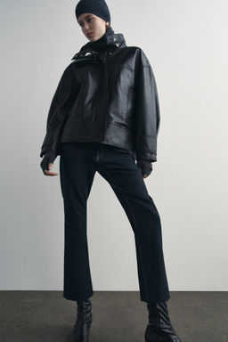 ZW COLLECTION BOOTCUT HIGH-WAIST CROPPED JEANS - Zara фото 6