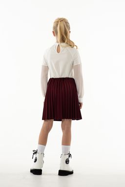 Молочная школьная блуза Mooriposh, модель 06132 фото 3