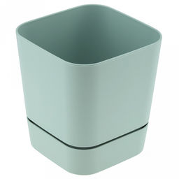 Горшок для цветов пластмассовый "Квадрат-Гранд," 2,7л, 15х15х15см, с поддоном, мятный (Россия)