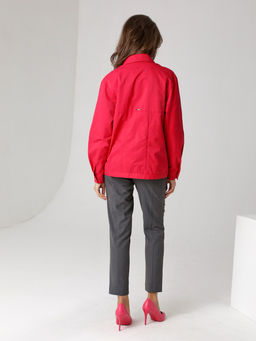 23139 Ветровка без подкладки малиновый - Dizzyway фото 2