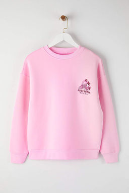 Ac?k Pembe S?rt ve On Meyve Bask?l? Oversize/Genis Kesim Orme Sweatshirt TWOAW26SW00128 - Trendyolmilla фото 6