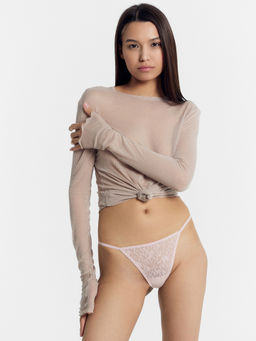 Цена за 2 штуки! Трусы женские стринги в розовом цвете лотос 412585