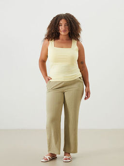 Beli Lastikli Dokulu Kad?n Pantolon