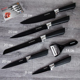 Набор кухонных ножей 6 предметов / WD-104 /уп 24/овощечистка в комплекте