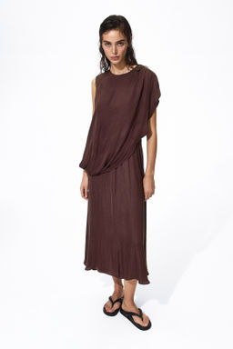 Vestido drapeado de sat?n - H&m фото 7