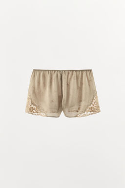 SHORTS BORDADOS ZW COLLECTION / Gris / Beige - Zara фото 4