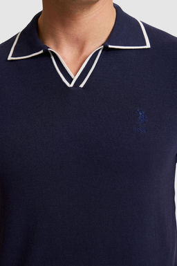 Erkek Lacivert Polo Yaka Triko Ti__rt