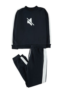 TRENDYOL MAN Lacivert Regular Fit Bask?l? Serit Detayl? Orme Pijama Tak?m? THMAW21PT0681 - Trendyolmilla фото 6