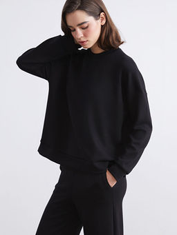 Bisiklet Yaka Oversize Kad?n Sweatshirt
