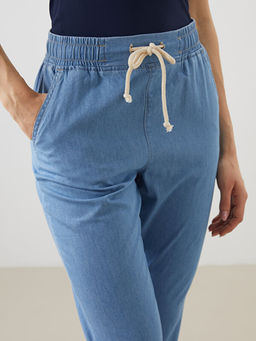 Beli Lastikli Paperbag Kad?n Jean Pantolon